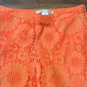 Trina Turk Vibrant Floral Lace Pencil Skirt